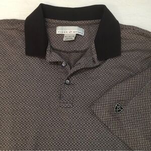 VTG Nike Tiger Woods Zig Zag Golf Polo Shirt Yin Yang Size XL Black Pattern EUC